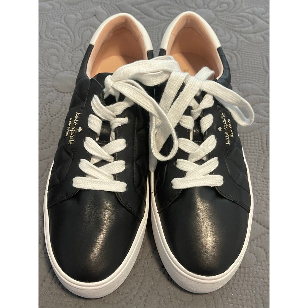 Kate Spade Outlet Selena Quilted Sneaker Shoes Women's Size 9.5 US Black White